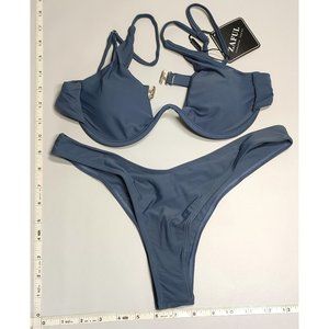 NWT ZAFUL Small Push Up Gray bikini set